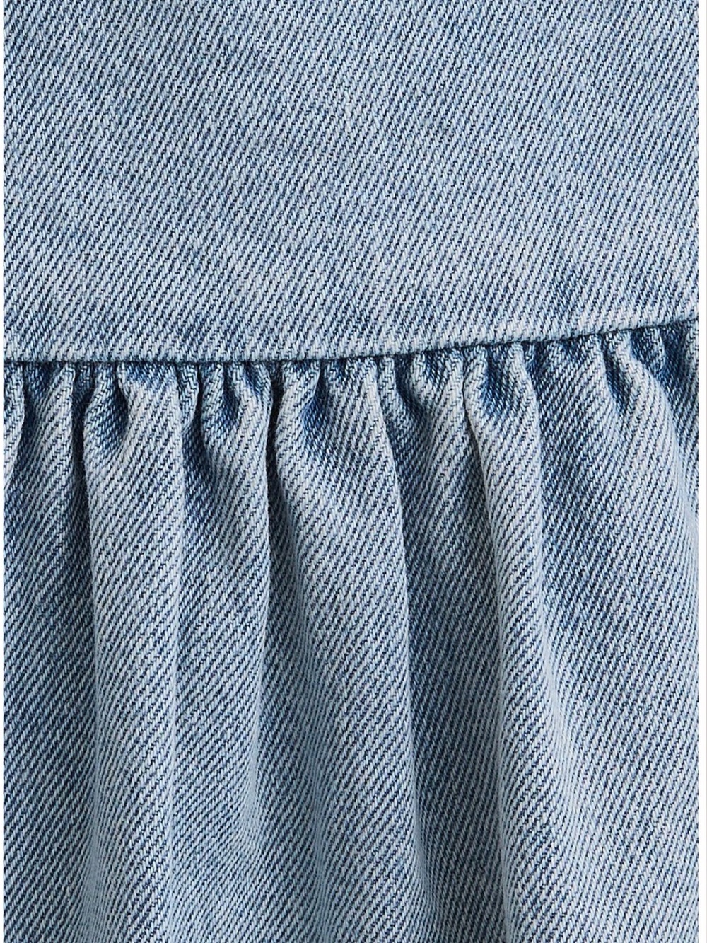Le Lis Light Wash Denim Sleeveless Drop-Waist Mini Dress - Picture 6 of 11